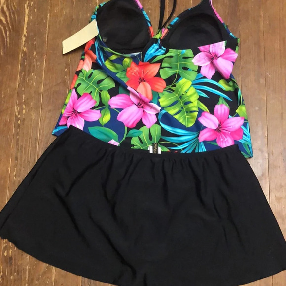 Vintage 90s Deadstock JCPenney Beach Native plus tankini & skirt swimsuit set - Picture 8 of 8